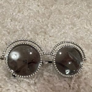Chanel pearl round sunglasses in white